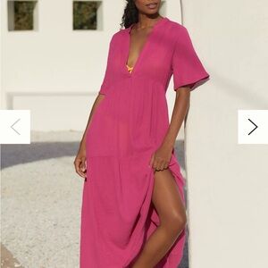 Anthropologie- Kallie Pink Maxi Dress